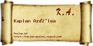 Kaplan Azálea névjegykártya